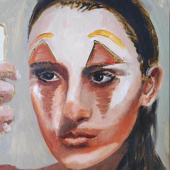 “Intimacy“ Original oil painting on Cradled Wood Panel 10"w x 8"h x 1.5"d - Picture 5 of 13